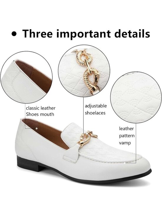 Meijiana Men\'s White08 Microfiber Loafers Buckle PU Leather Weeding Dress Shoes main image 4